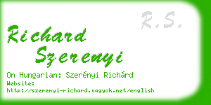 richard szerenyi business card